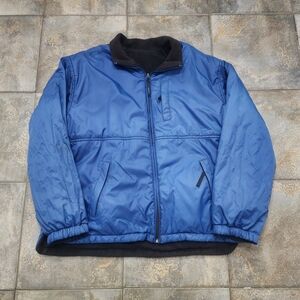 Vintage Y2K Old Navy Men's XL Softshell Fleece Reversible Winter Coat Jacket